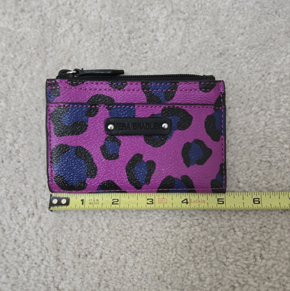 NEW Vera Bradley Lilac Leopard Coin Purse and Card Holder 2021 Retired Pattern - Picture 4 of 8